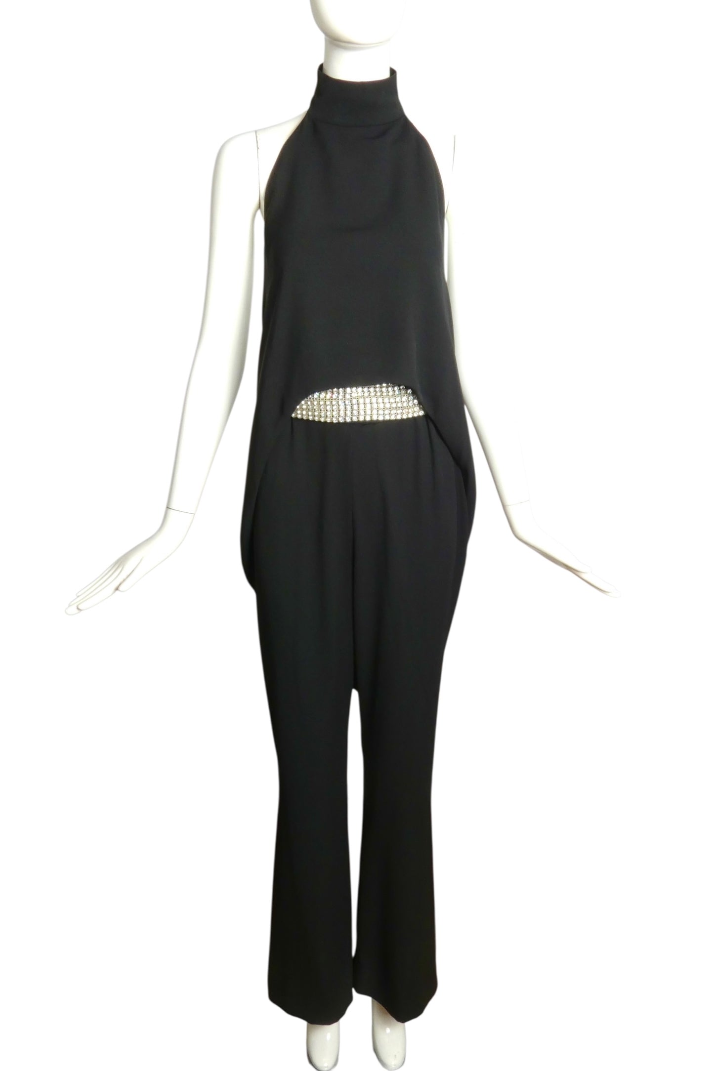 PIERRE CARDIN (HAUTE COUTURE) -2002 Black Crepe 2pc Evening Ensemble, Size-6