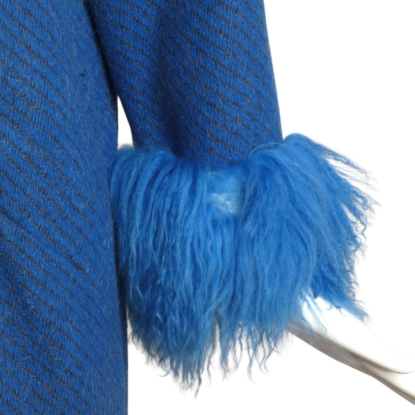 PIERRE CARDIN CREATION-1990 Wool & Fur Coat, Size-12