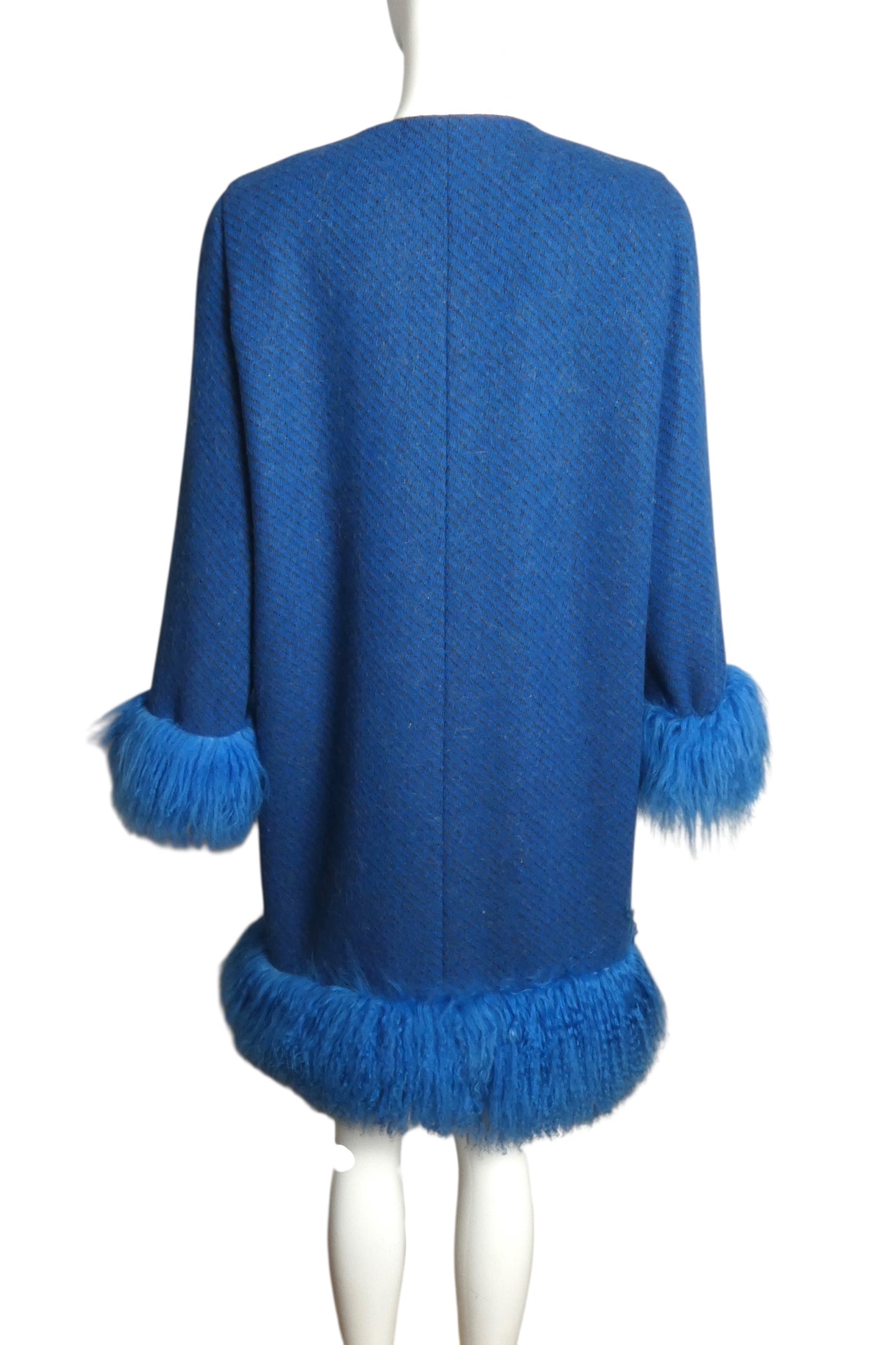 PIERRE CARDIN CREATION-1990 Wool & Fur Coat, Size-12