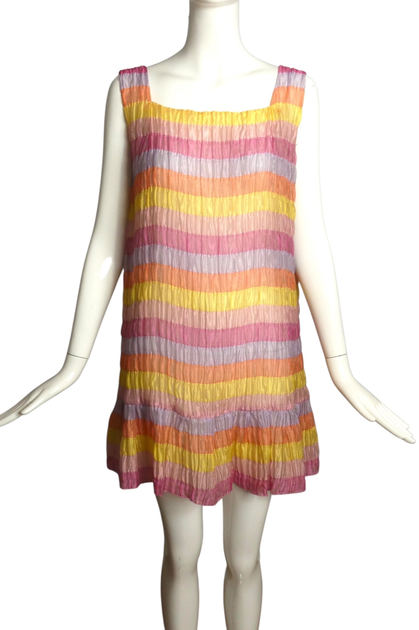 PIERRE CARDIN (HAUTE COUTURE) -1996 Striped Crystal Organza Dress, Size-10