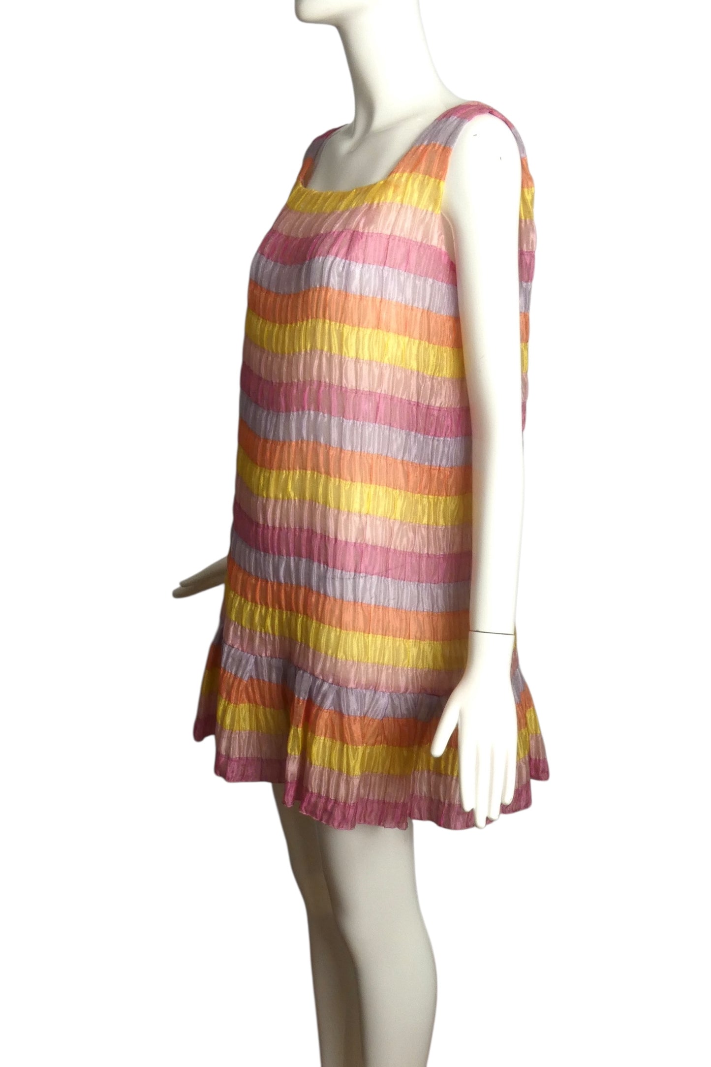 PIERRE CARDIN (HAUTE COUTURE) -1996 Striped Crystal Organza Dress, Size-10