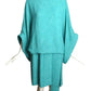PIERRE CARDIN HAUTE COUTURE- 1998 Turquoise Blouson Dress, Size 10
