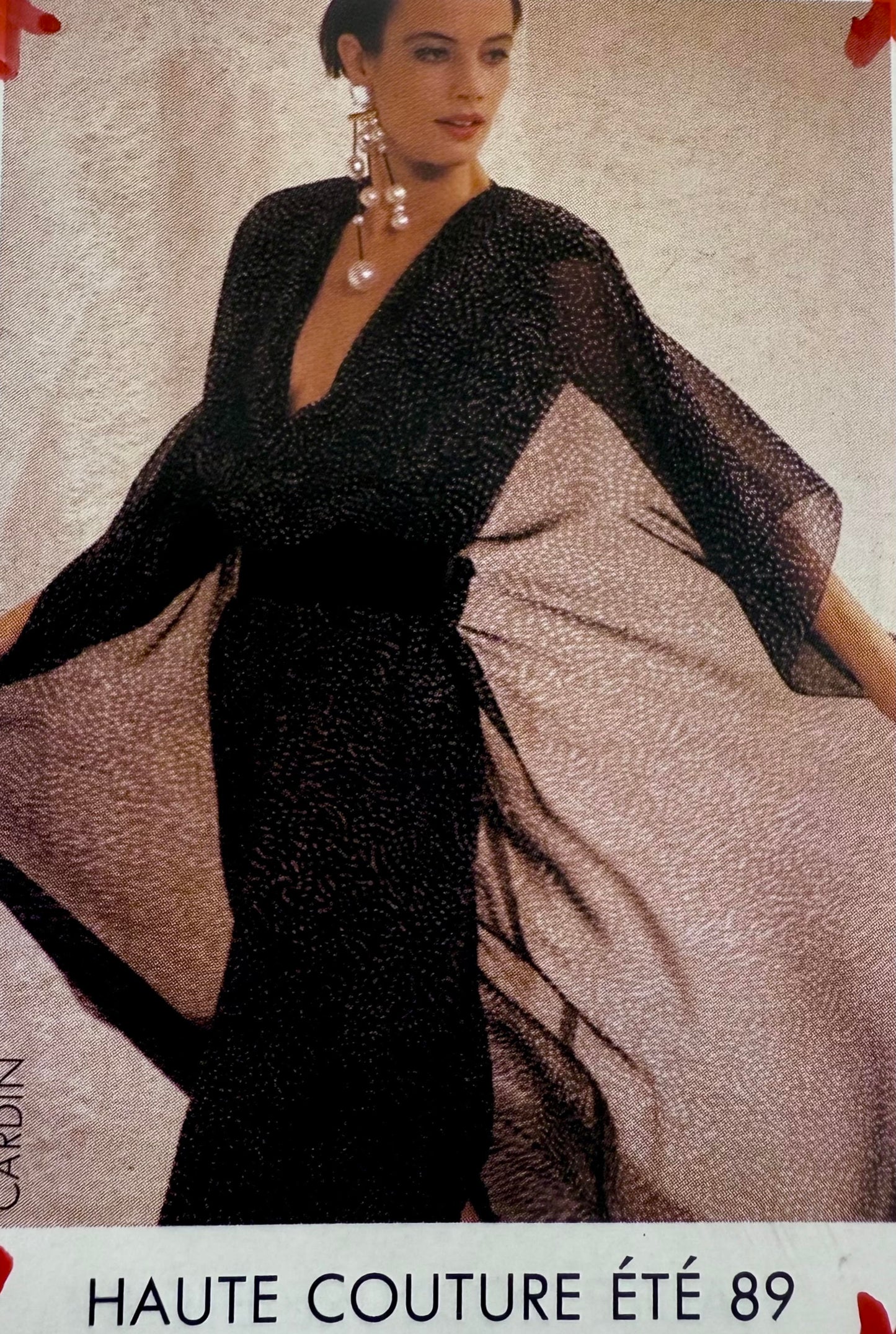 PIERRE CARDIN (HAUTE COUTURE)-1989 Print Chiffon Evening Gown, Size 4