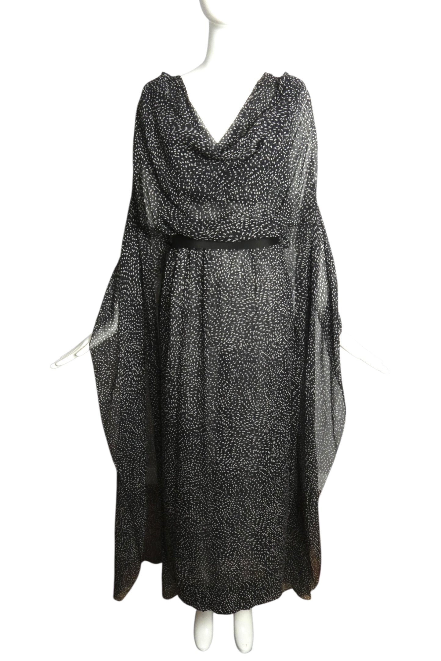 PIERRE CARDIN (HAUTE COUTURE)-1989 Print Chiffon Evening Gown, Size 4