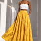 PIERRE CARDIN - 1996 Yellow Cotton Seersucker Maxi Skirt, Size 4