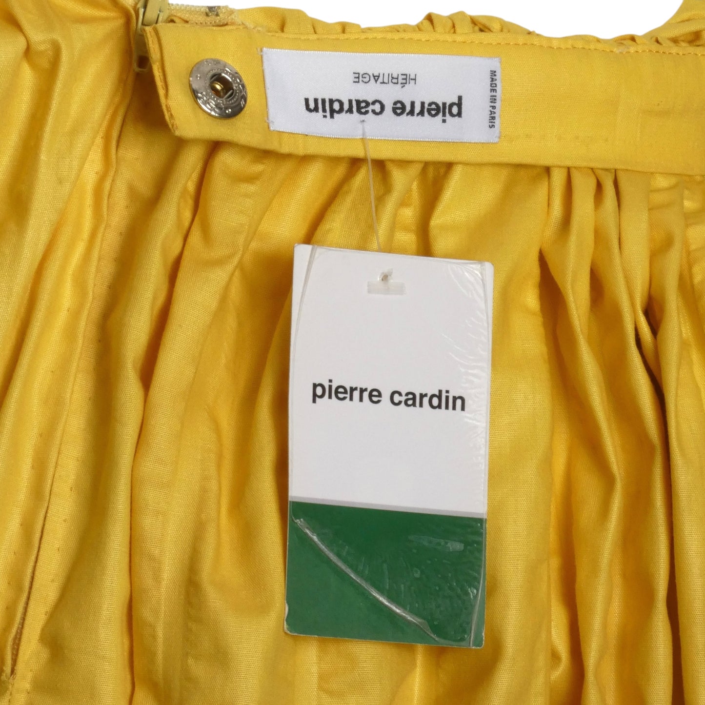 PIERRE CARDIN- 1996 Yellow Cotton Seersucker Cocktail Skirt, Size 4