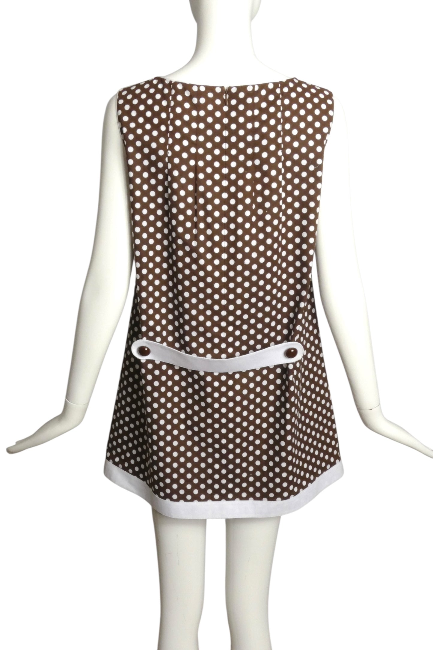 PIERRE CARDIN (HAUTE COUTURE)-2012 Cotton Polka Dot Dress, Size-4