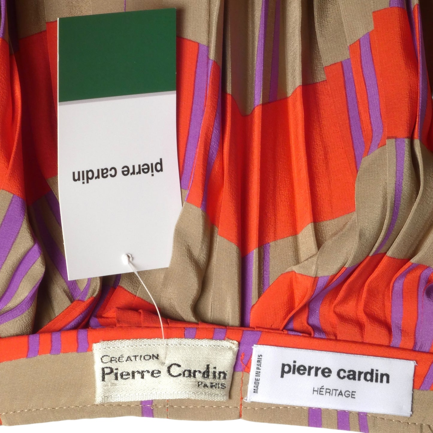 PIERRE CARDIN (HAUTE COUTURE)- 1991 Off The Shoulder Pleated Silk Dress, Size 6