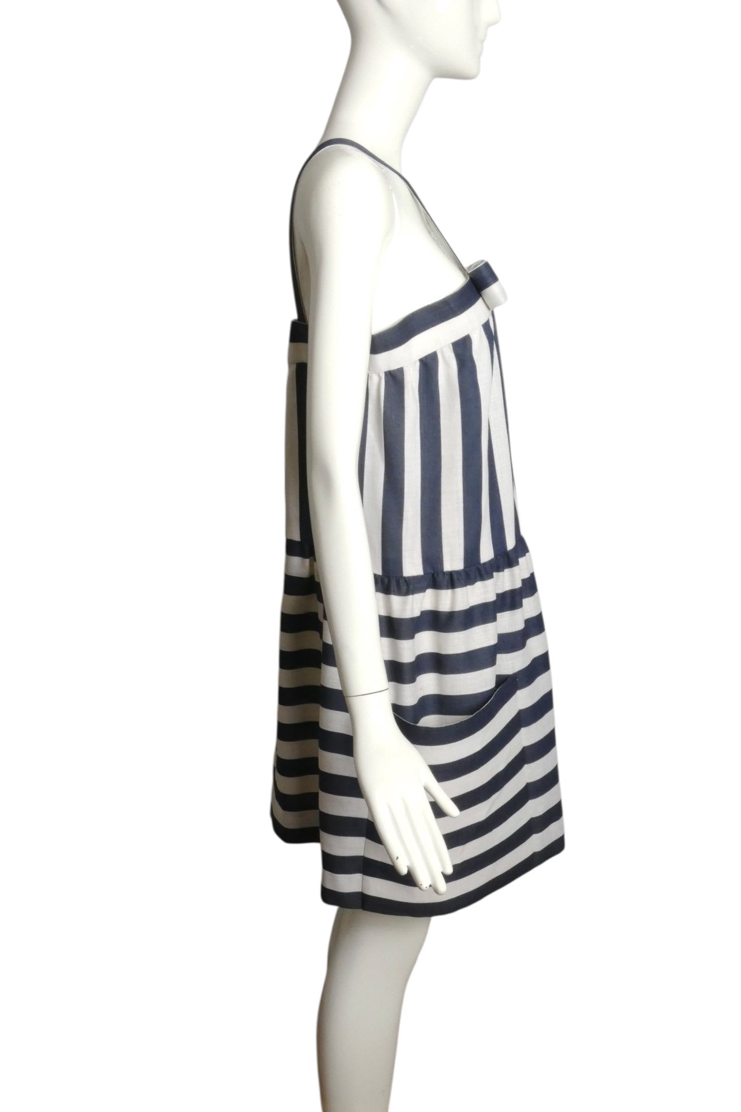 PIERRE CARDIN-1991 Cotton Stripe Dress, Size-4
