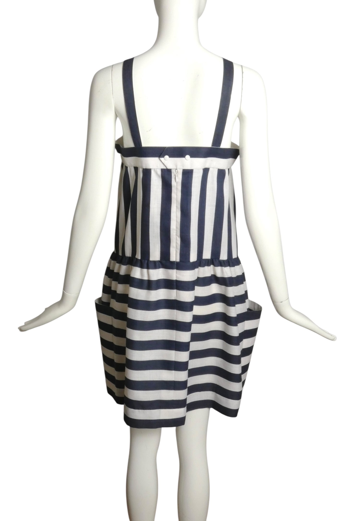 PIERRE CARDIN-1991 Cotton Stripe Dress, Size-4