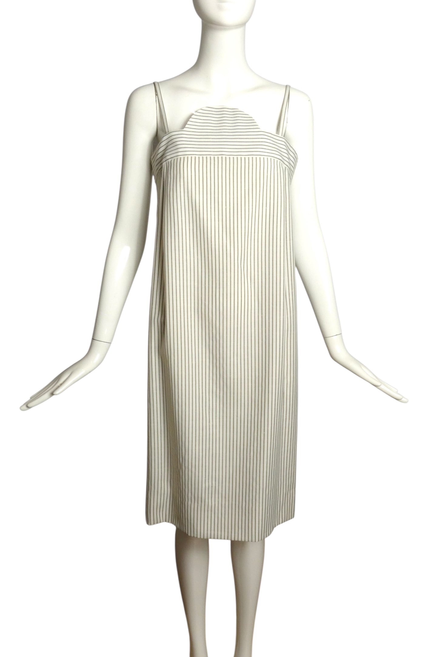 PIERRE CARDIN-1989 Cotton Stripe Dress, Size-8