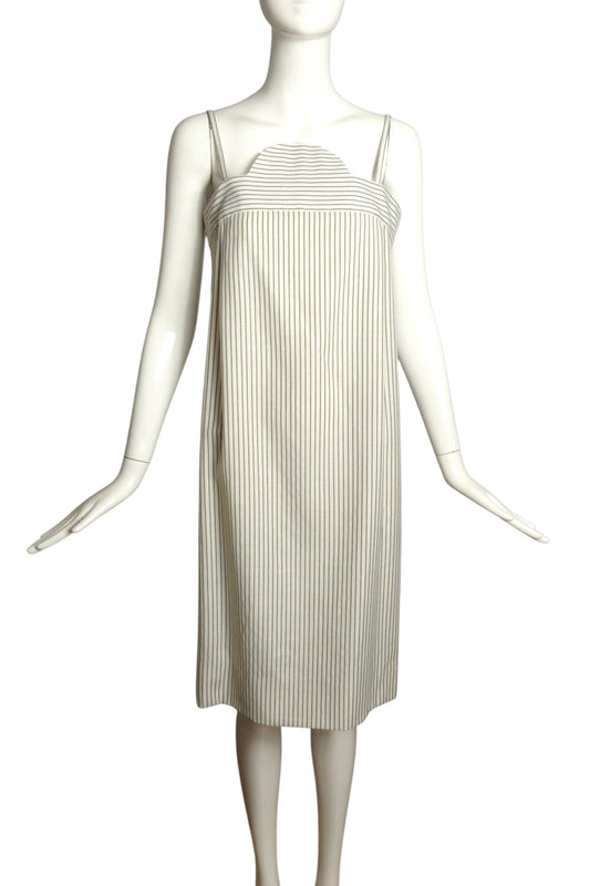 PIERRE CARDIN-1989 Cotton Stripe Dress, Size-8