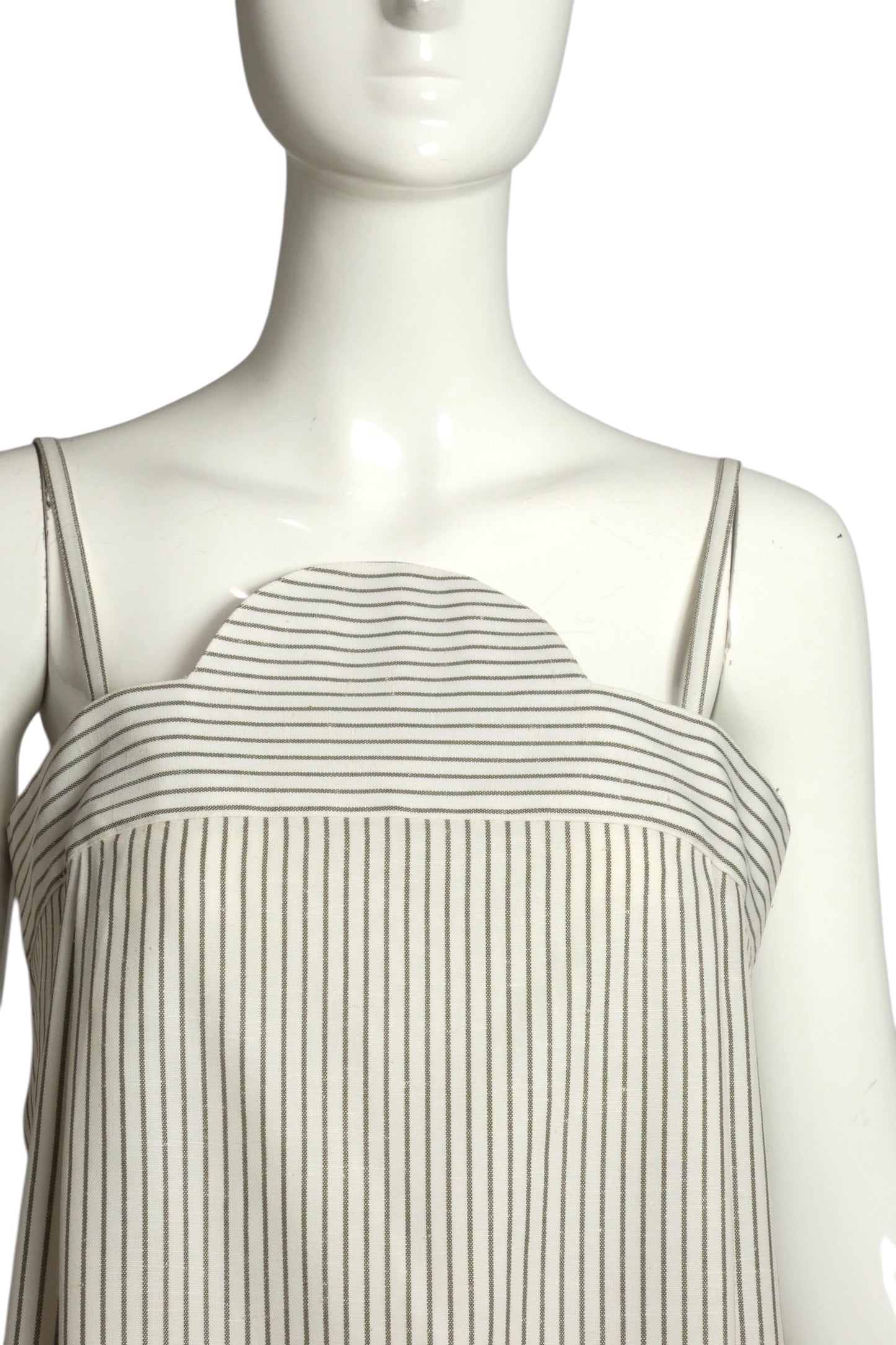 PIERRE CARDIN-1989 Cotton Stripe Dress, Size-8