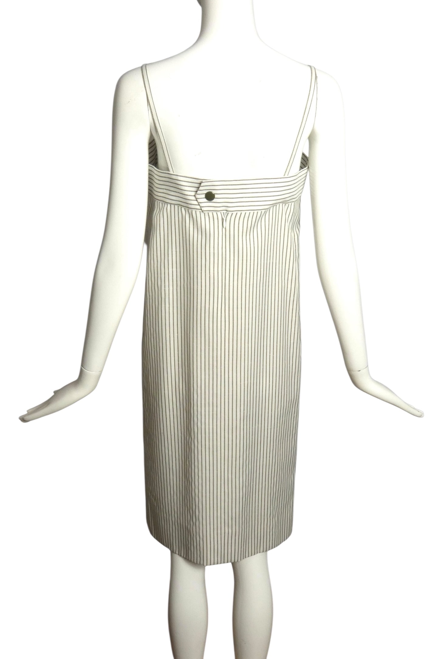 PIERRE CARDIN-1989 Cotton Stripe Dress, Size-8
