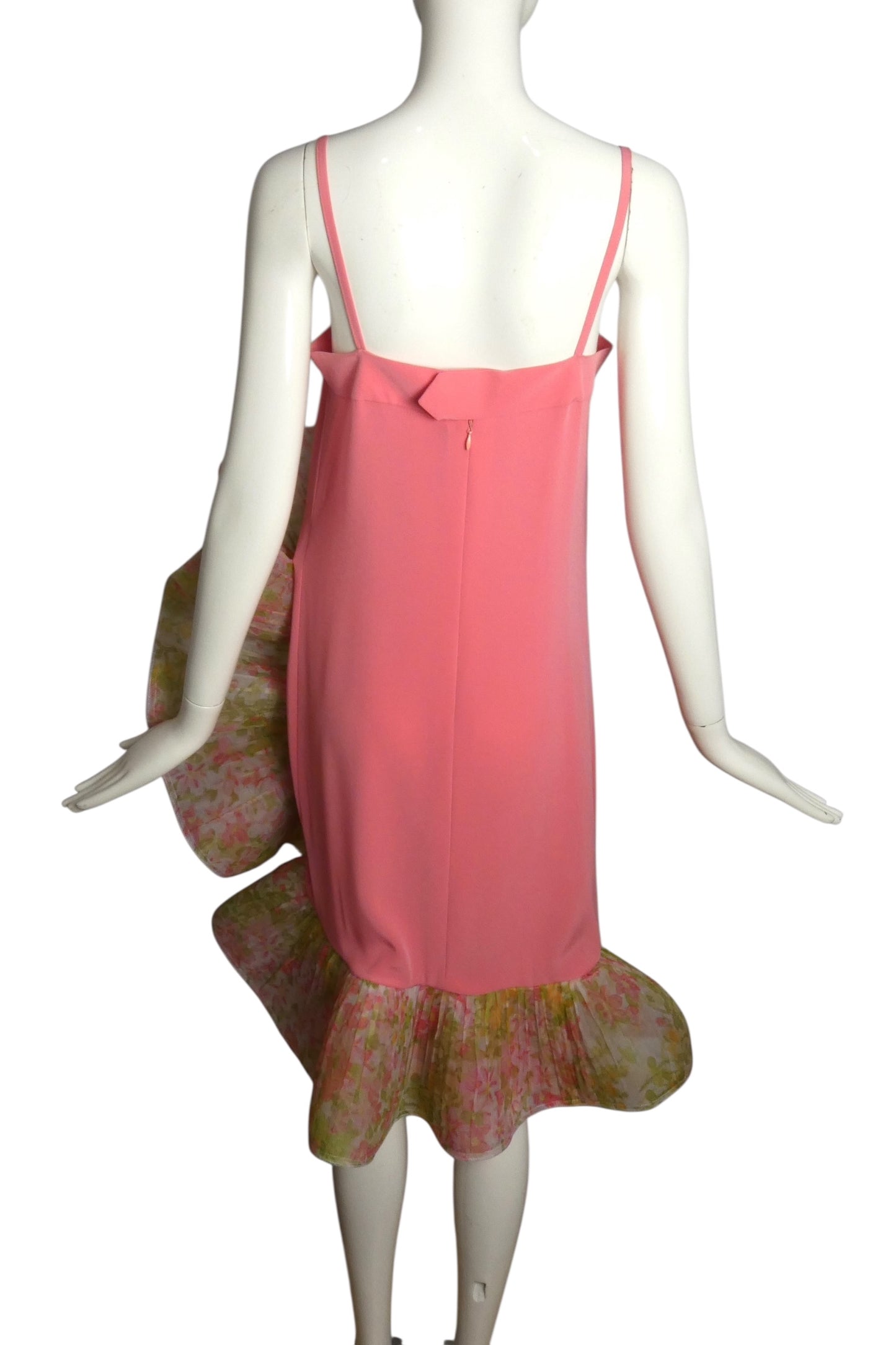 PIERRE CARDIN (HAUTE COUTURE)- 1988 Pink Ruffle Knit Dress, Size 4