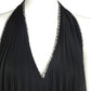 PIERRE CARDIN (HAUTE COUTURE)- 1998 Black Pleated Halter Top, Size 4