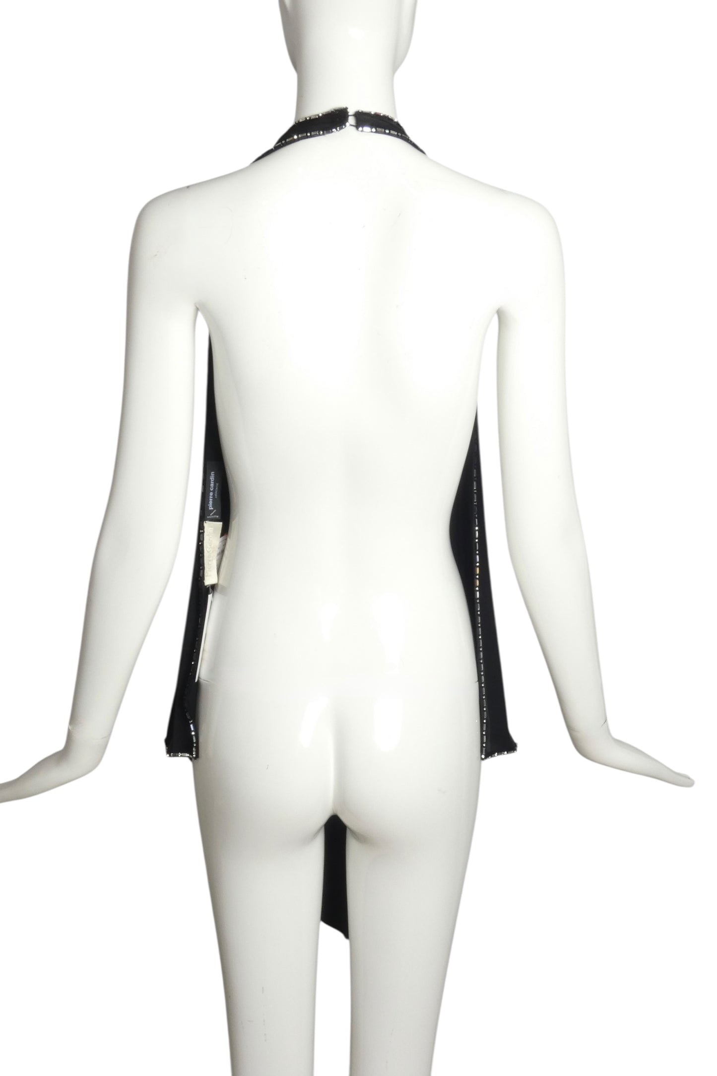 PIERRE CARDIN (HAUTE COUTURE)- 1998 Black Pleated Halter Top, Size 4