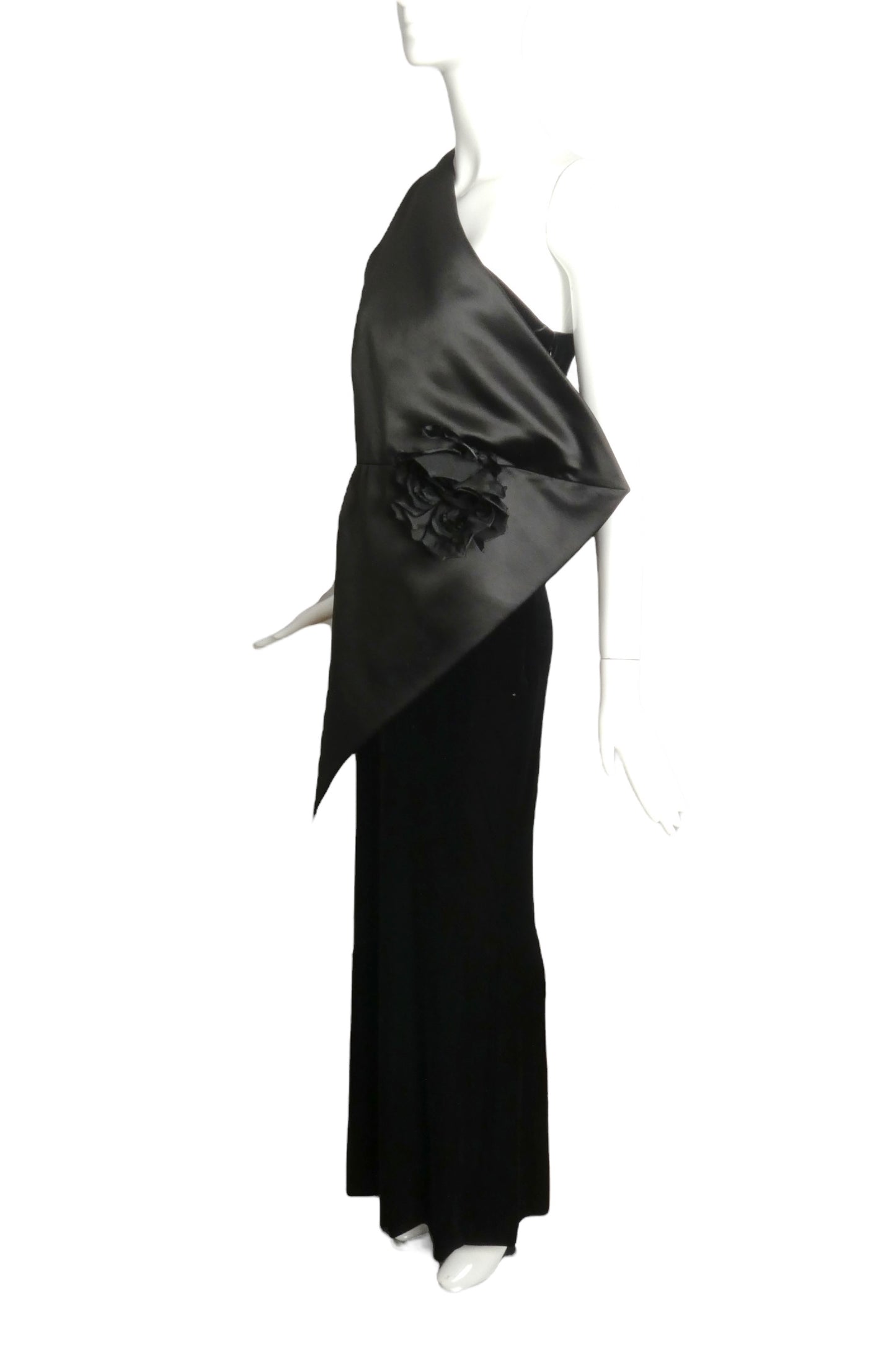 PIERRE CARDIN BOUTIQUE -2010 Satin & Velvet Gown, Size-6