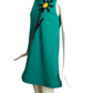 PIERRE CARDIN (HAUTE COUTURE)-2011 Green Crepe Appliqué Shift Dress, Size-4