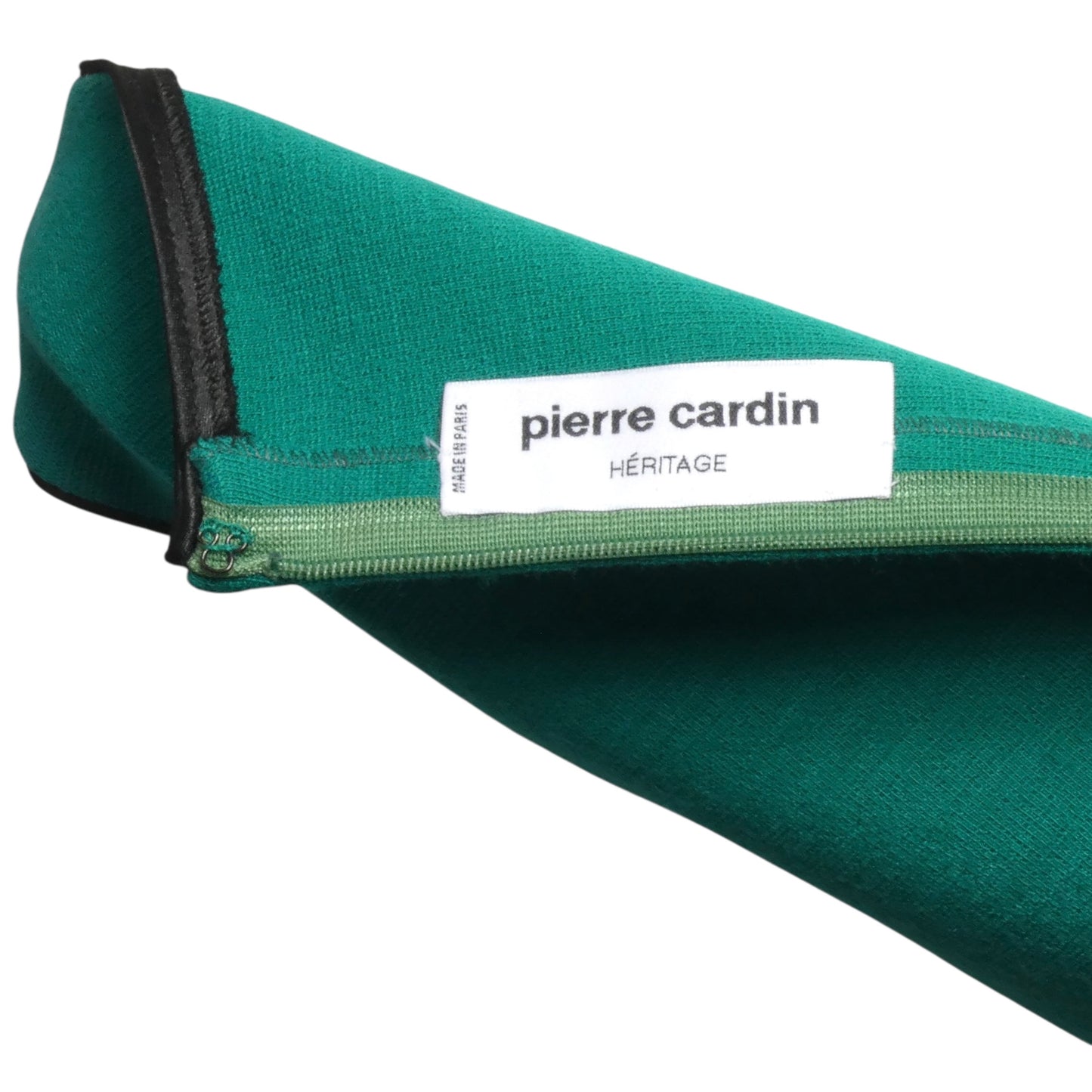 PIERRE CARDIN (HAUTE COUTURE)-2011 Green Crepe Appliqué Shift Dress, Size-4