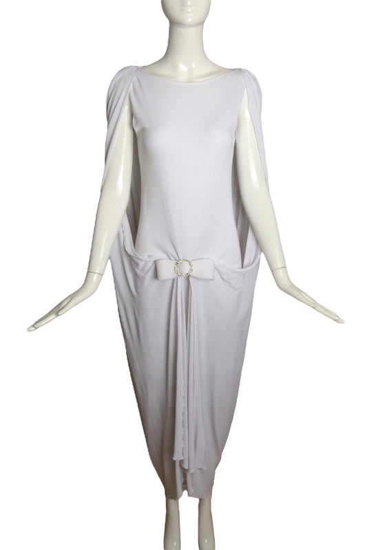 PIERRE CARDIN (HAUTE COUTURE)- 2007 White Jersey Knit Gown, Size 6