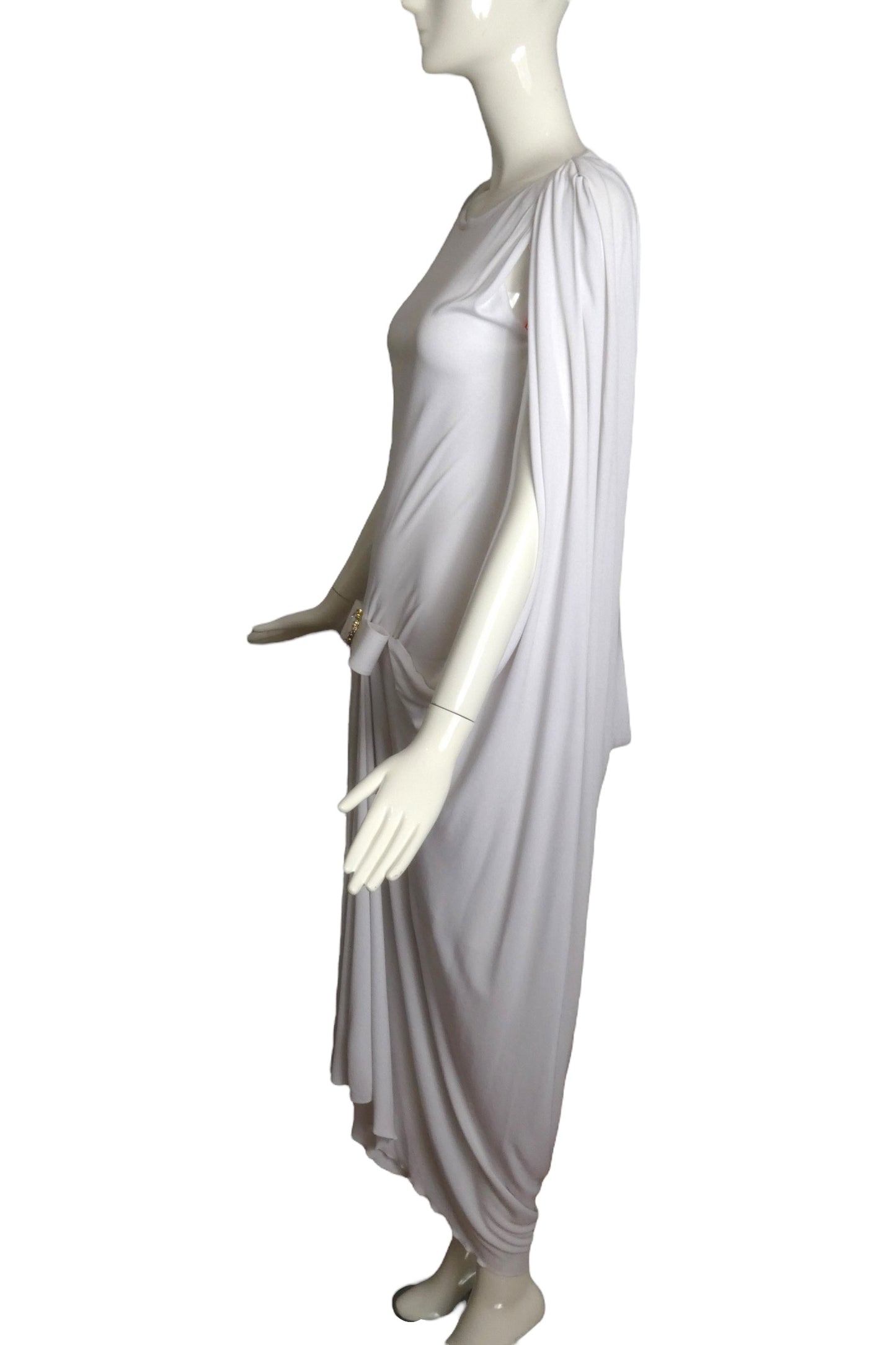 PIERRE CARDIN (HAUTE COUTURE)- 2007 White Jersey Knit Gown, Size 6