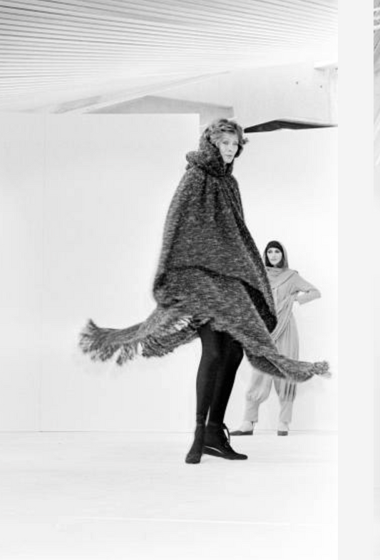 PIERRE CARDIN (HAUTE COUTURE)- 1977 Wool Fringe Poncho, One Size