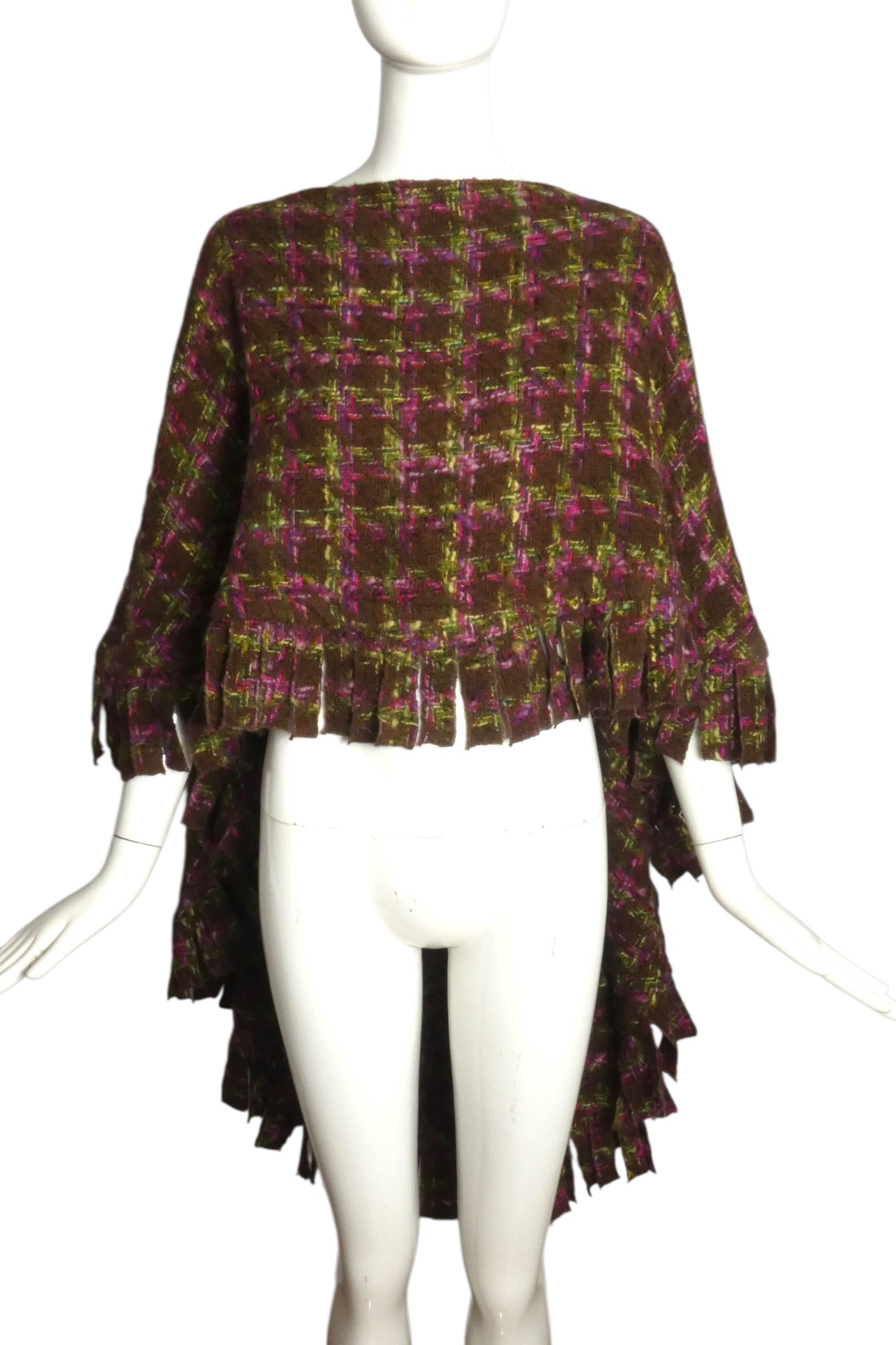 PIERRE CARDIN (HAUTE COUTURE)- 1977 Wool Fringe Poncho, One Size