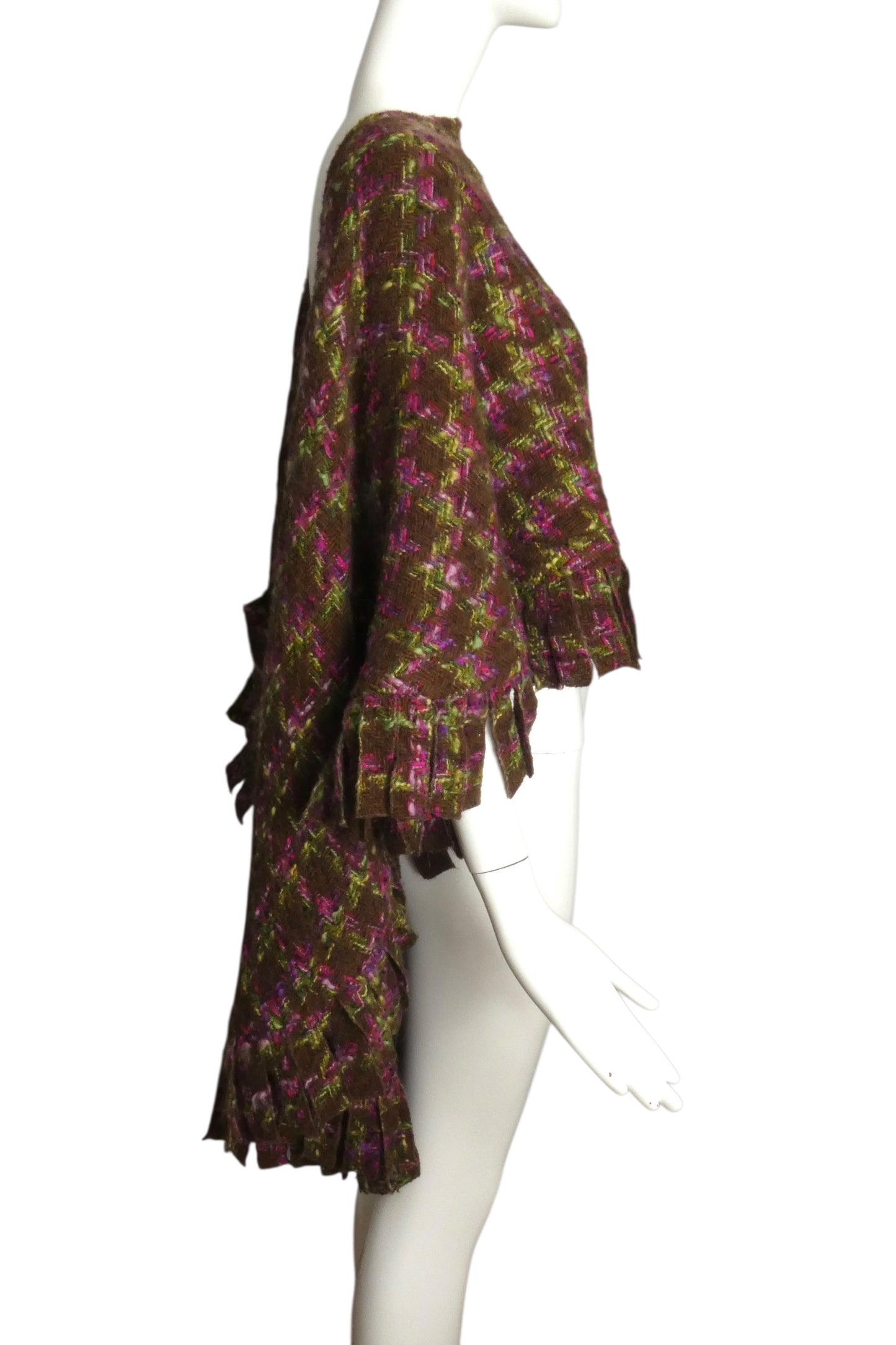 PIERRE CARDIN (HAUTE COUTURE)- 1977 Wool Fringe Poncho, One Size