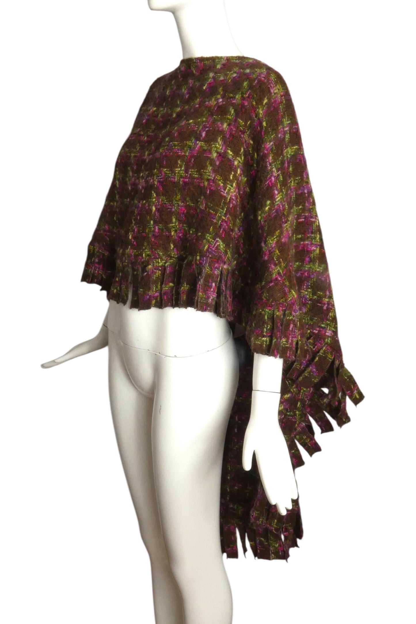 PIERRE CARDIN (HAUTE COUTURE)- 1977 Wool Fringe Poncho, One Size