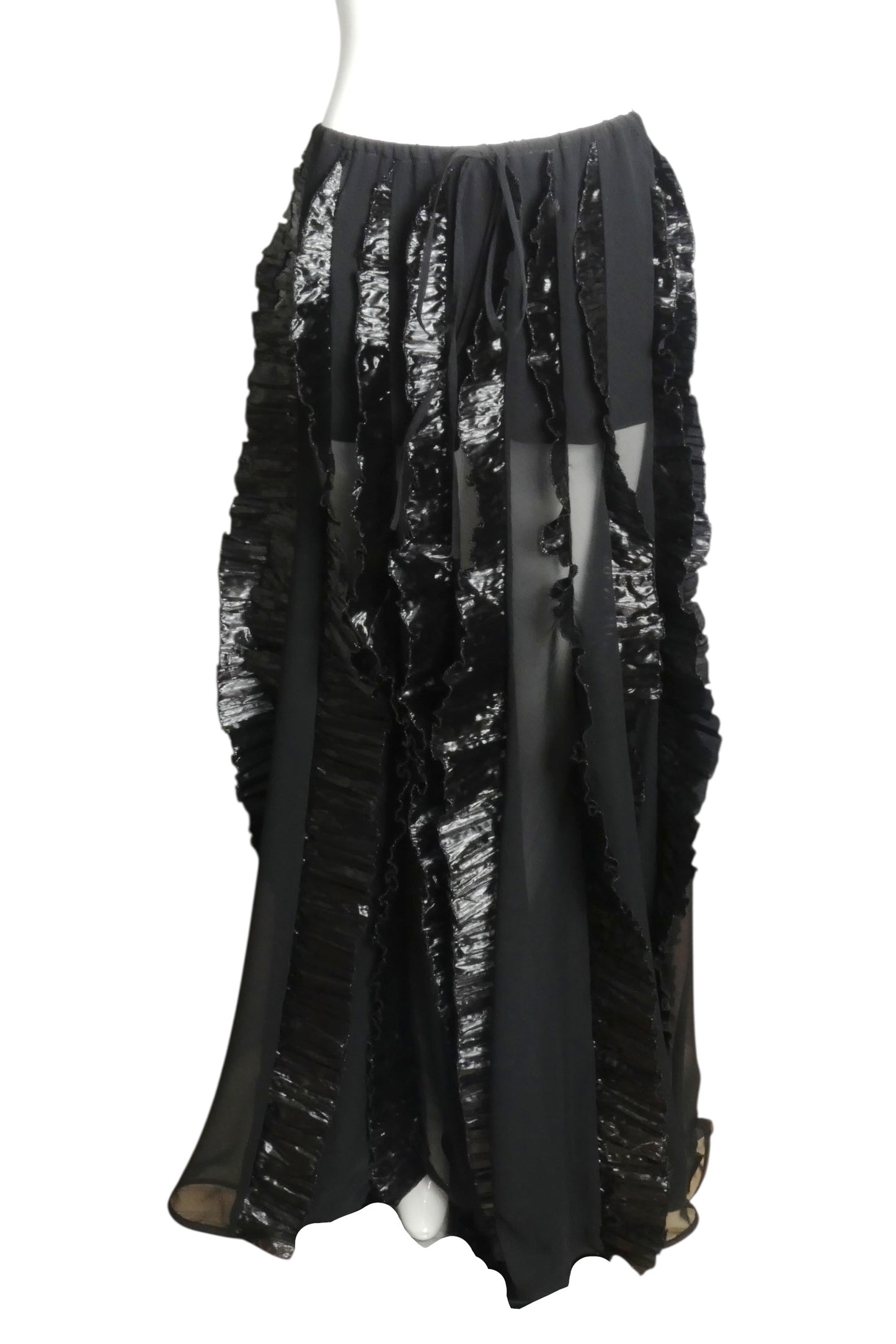 PIERRE CARDIN (HAUTE COUTURE) -2000 Chiffon & Lamé Maxi Skirt, Size-4