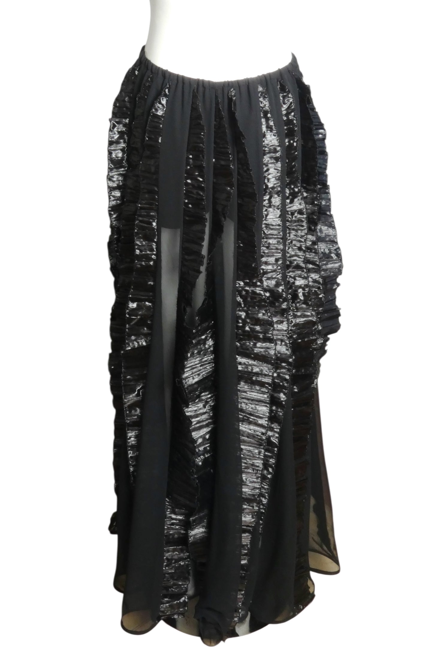 PIERRE CARDIN (HAUTE COUTURE) -2000 Chiffon & Lamé Maxi Skirt, Size-4