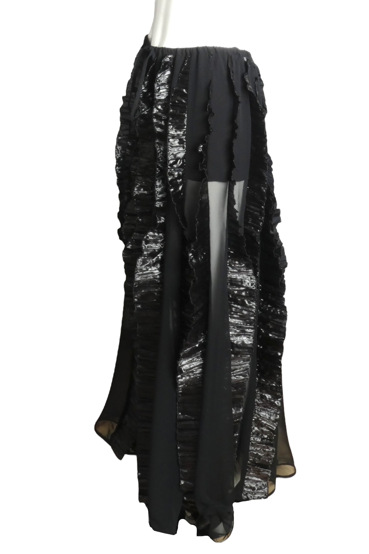 PIERRE CARDIN (HAUTE COUTURE) -2000 Chiffon & Lamé Maxi Skirt, Size-4