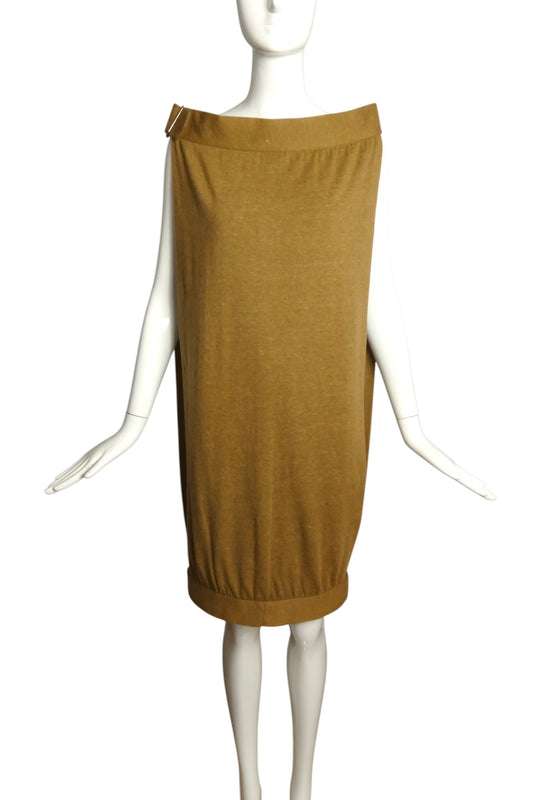 PIERRE CARDIN (HAUTE COUTURE)- 1980s Brown Wool Knit Over Dress, Size 4