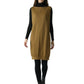 1980s Brown Wool Knit Over Dress, Size 4