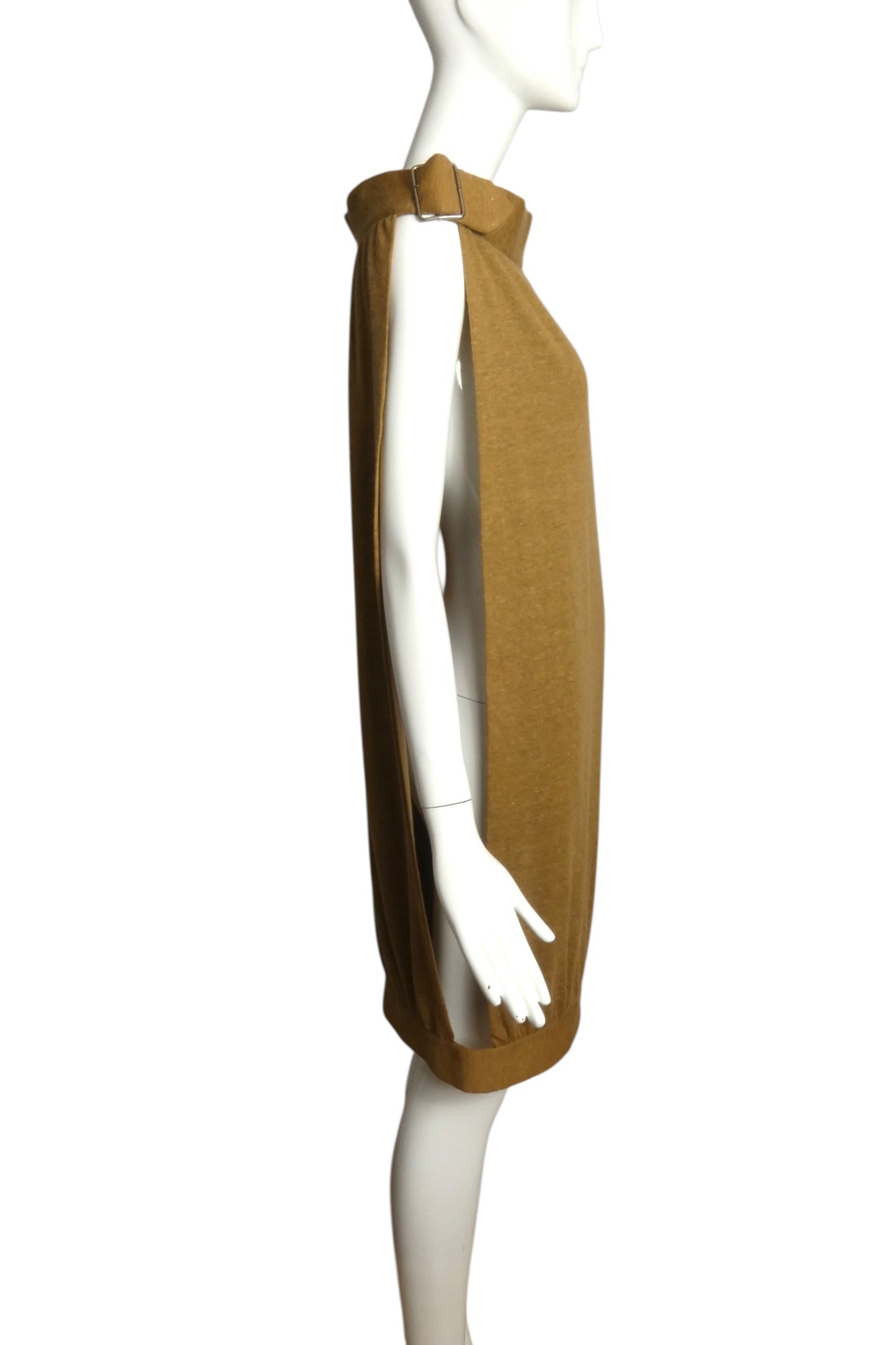 PIERRE CARDIN (HAUTE COUTURE)- 1980s Brown Wool Knit Over Dress, Size 4