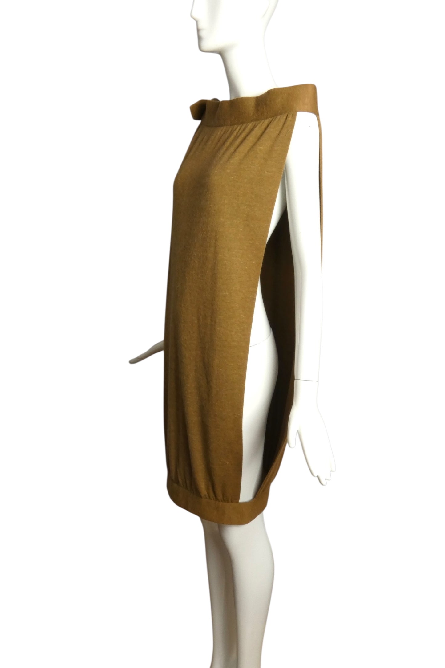 PIERRE CARDIN (HAUTE COUTURE)- 1980s Brown Wool Knit Over Dress, Size 4