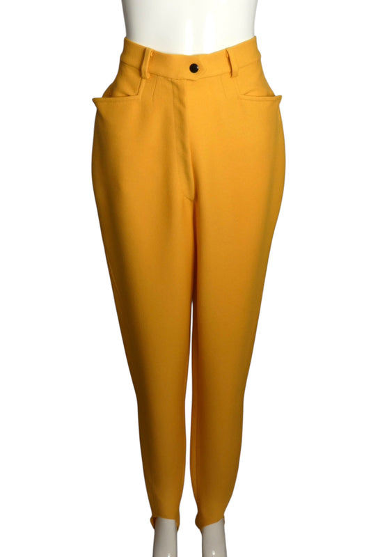 PIERRE CARDIN- 2002 Yellow Crepe Stirrup Pants, Size 6