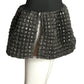 PIERRE CARDIN BOUTIQUE-1991 Charcoal Puckered Rubber Overskirt, Size-4