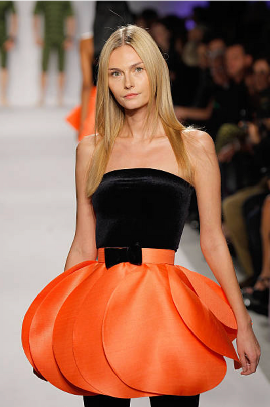 PIERRE CARDIN (HAUTE COUTURE)- 2010 Coral Gazar Petal Skirt, SIze 6