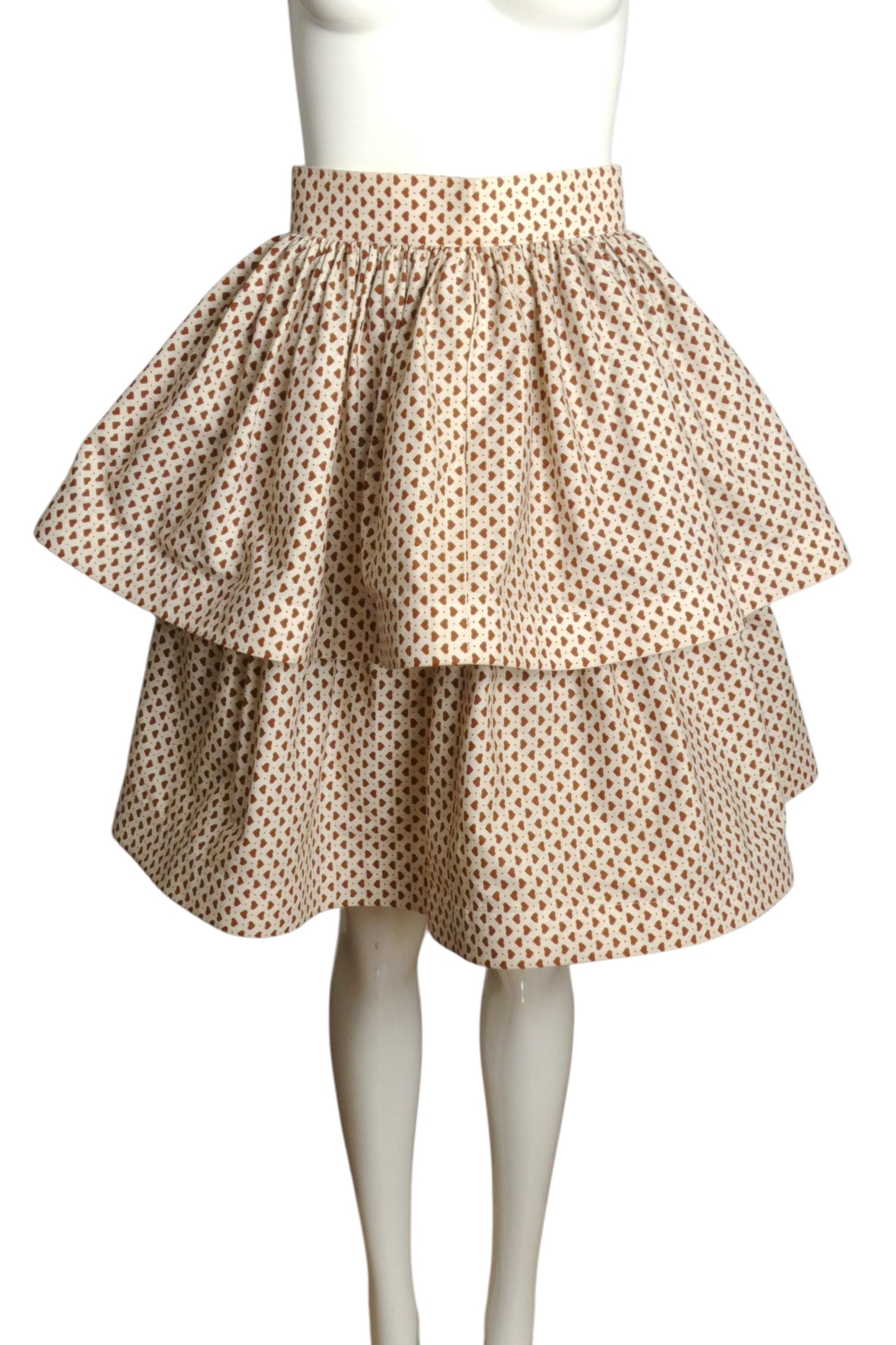 PIERRE CARDIN (HAUTE COUTURE)-2012 Heart Print Cotton Skirt, Size-6