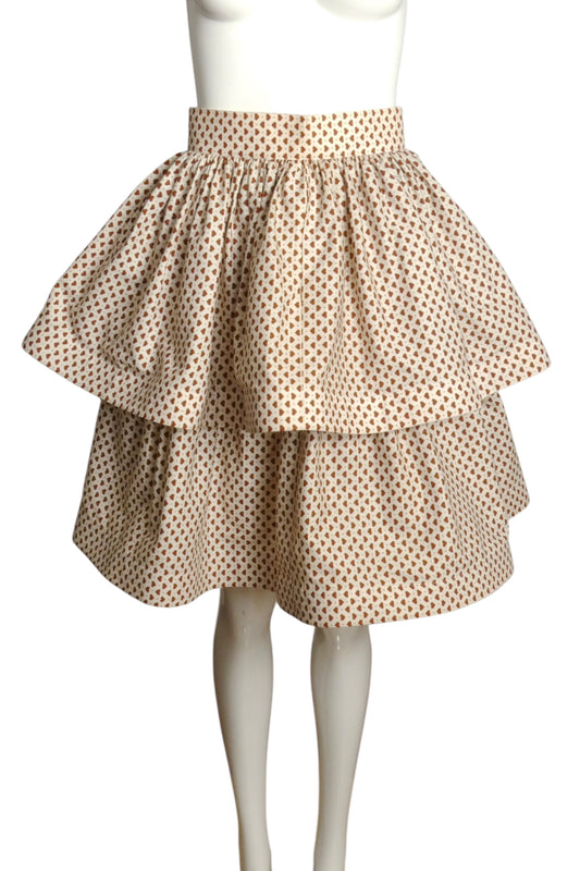 PIERRE CARDIN (HAUTE COUTURE)-2012 Heart Print Cotton Skirt, Size-6