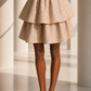 PIERRE CARDIN HERITAGE - 2012 White & Brown Heart Print Cotton Skirt, Size-6
