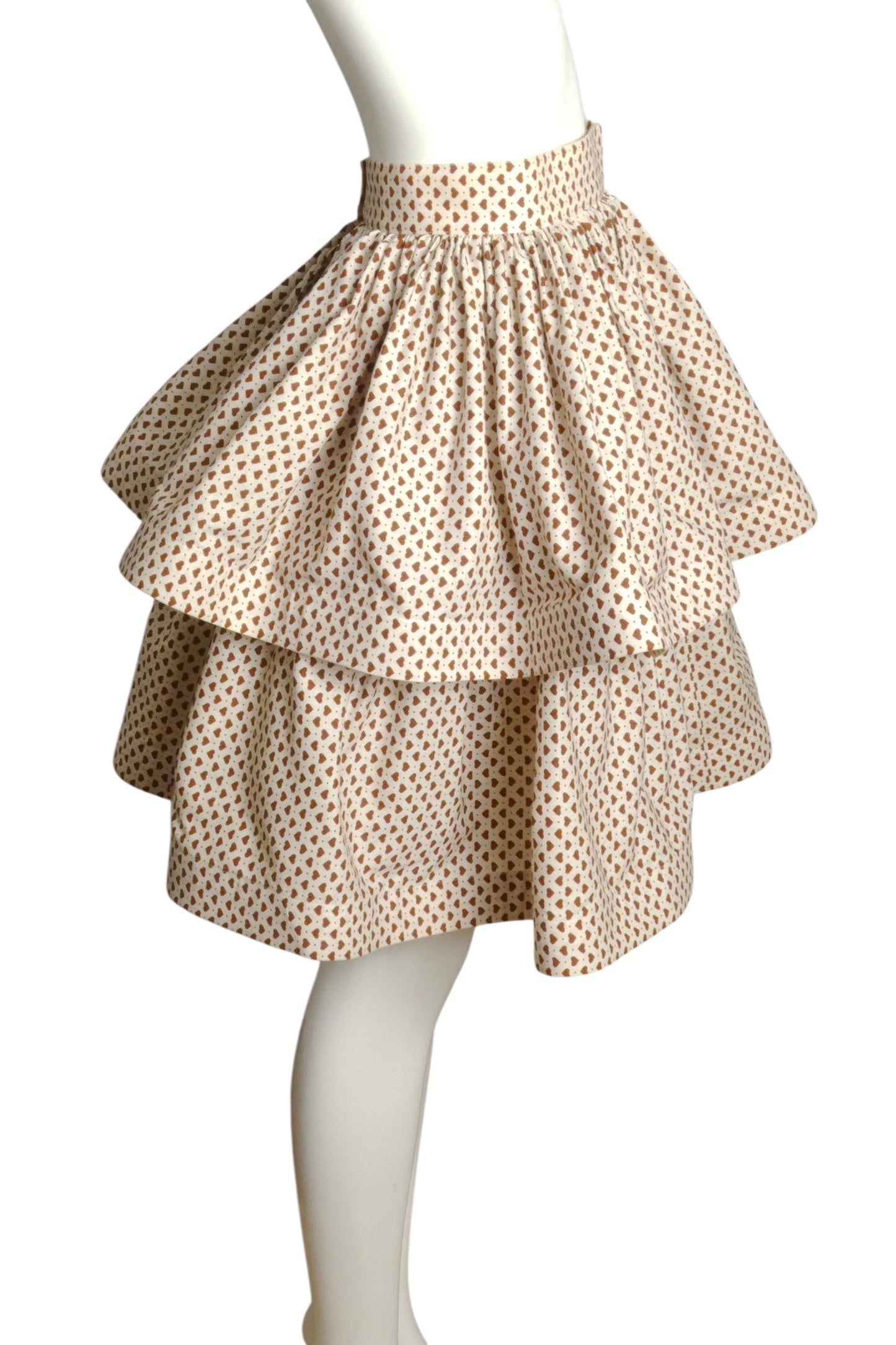PIERRE CARDIN (HAUTE COUTURE)-2012 Heart Print Cotton Skirt, Size-6