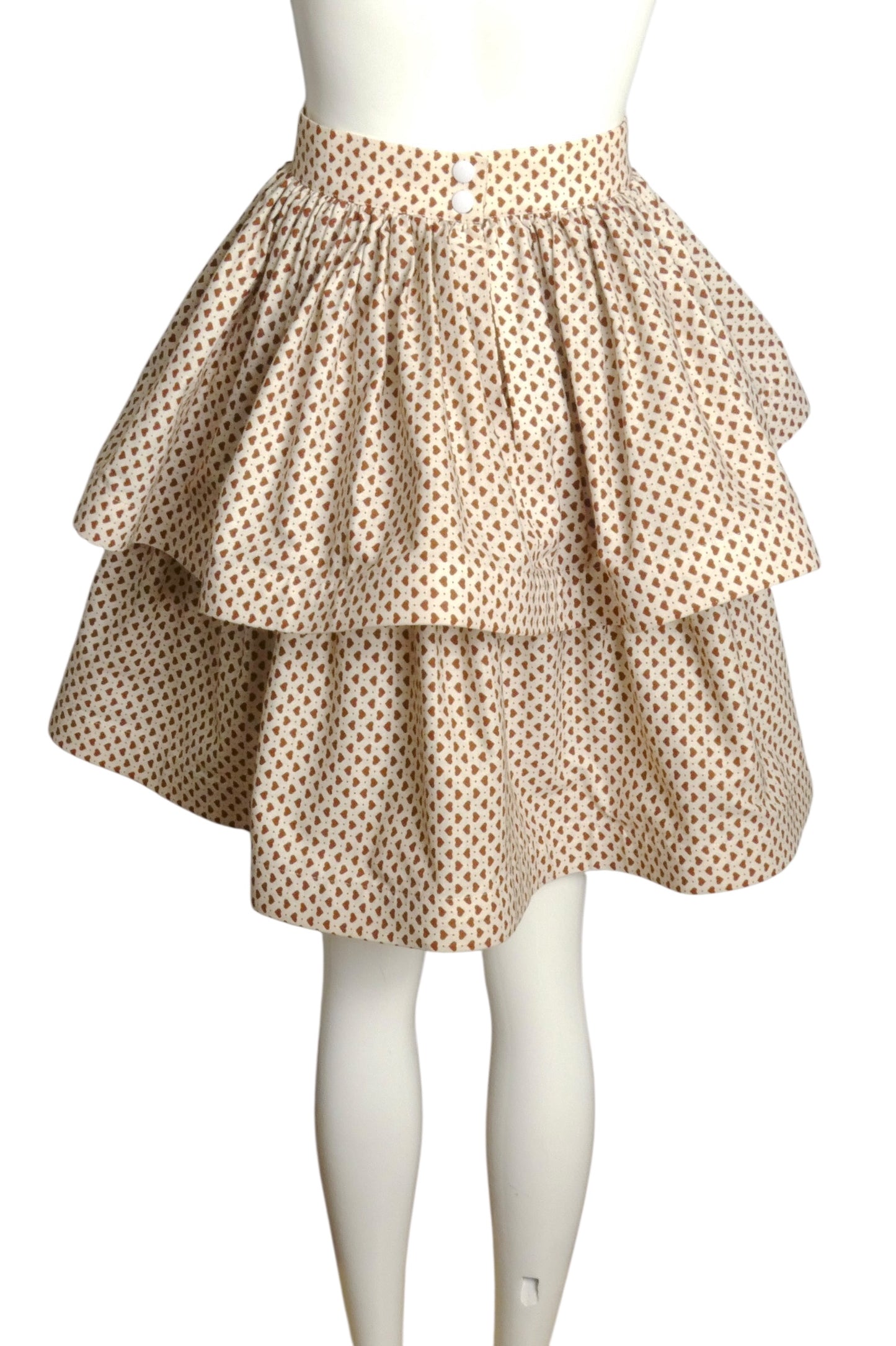 PIERRE CARDIN (HAUTE COUTURE)-2012 Heart Print Cotton Skirt, Size-6
