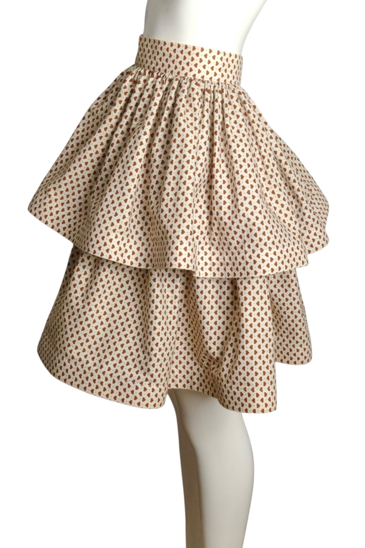 PIERRE CARDIN (HAUTE COUTURE)-2012 Heart Print Cotton Skirt, Size-6