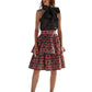 1974 Printed Silk Tiered Skirt, Size 6