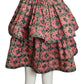 PIERRE CARDIN (HAUTE COUTURE)- 1974 Printed Silk Tiered Skirt, Size 6