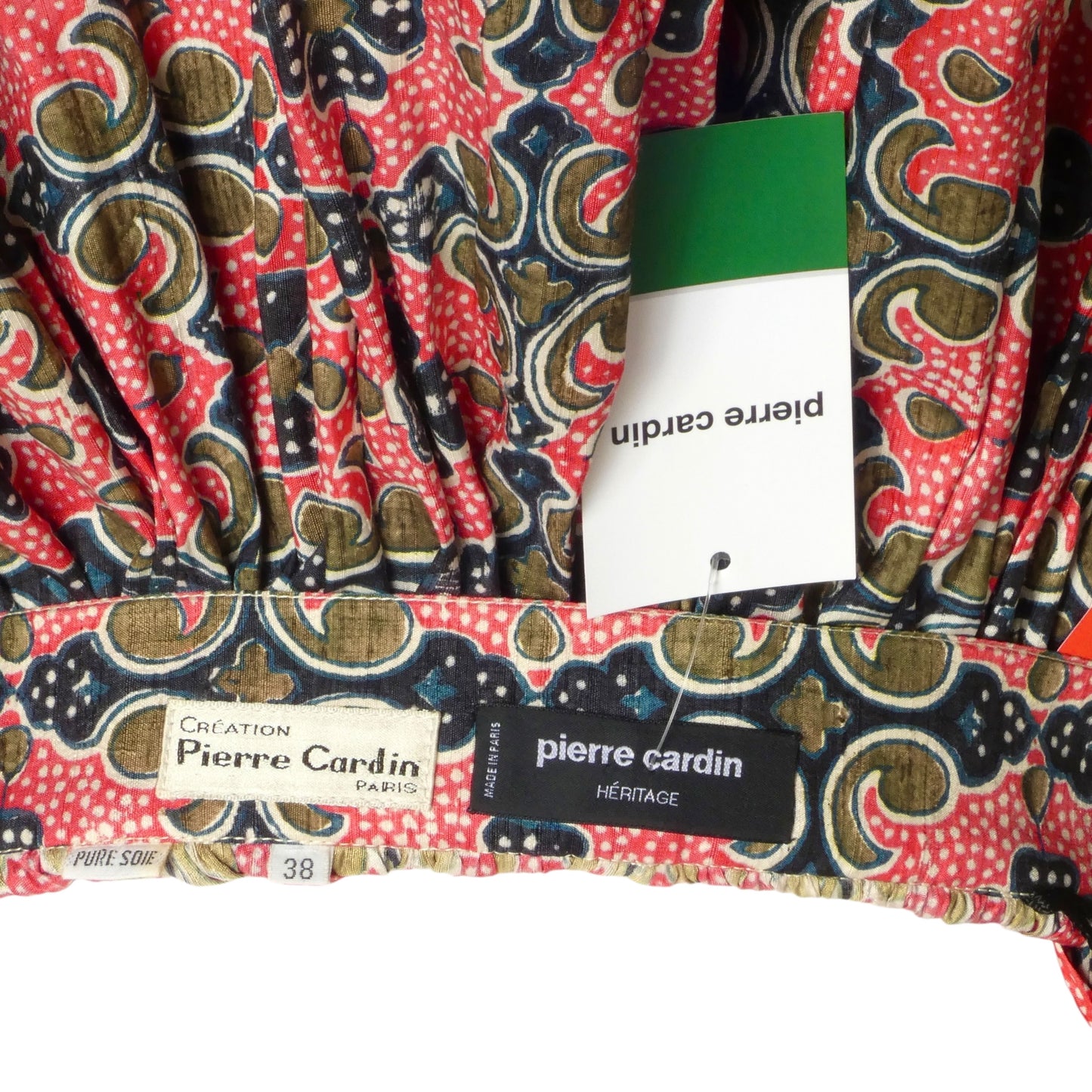 PIERRE CARDIN (HAUTE COUTURE)- 1974 Printed Silk Tiered Skirt, Size 6