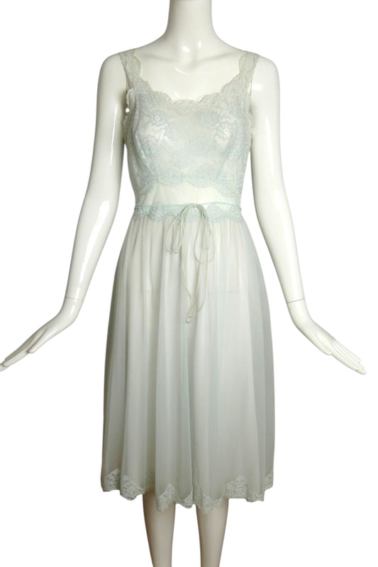 1960s Blue Lace Nightgown, Size 4